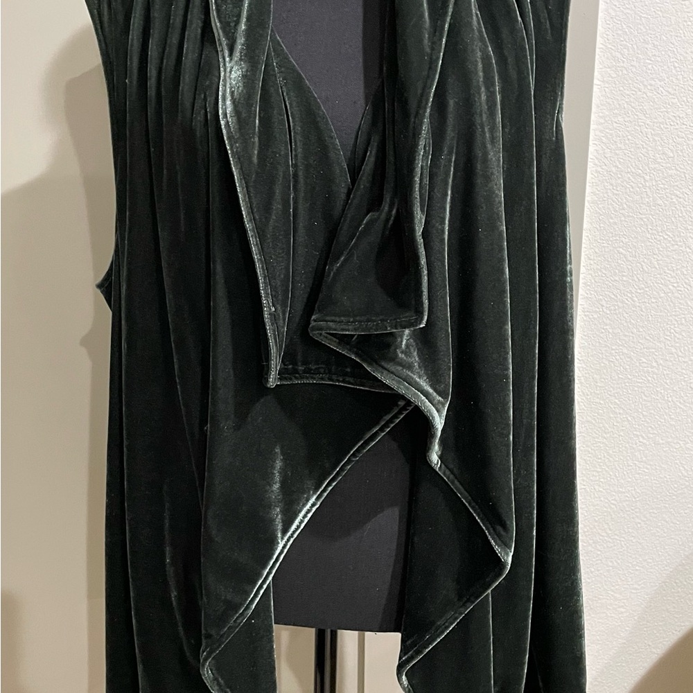 Soft Surroundings Velvet Drape Top - Dark Green, Purple and Blue